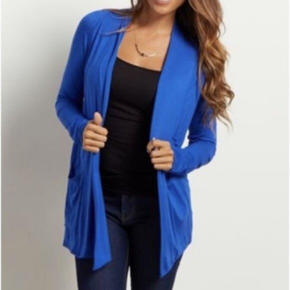Pinkblush Sweaters - Pinkblush Maternity Cobalt Blue Cardigan